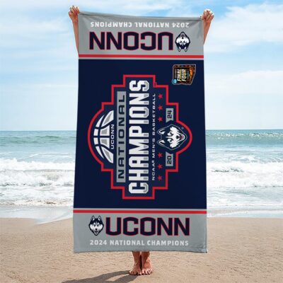 UConn Huskies Mens Basketball Rectangle Beach Towel WBT1137 1